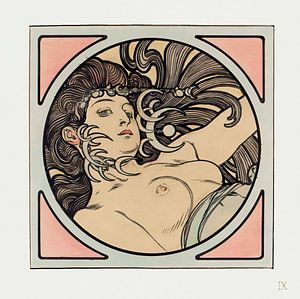 Glasfenster für die Fassade der Boutique Fouquet von Alphonse Mucha