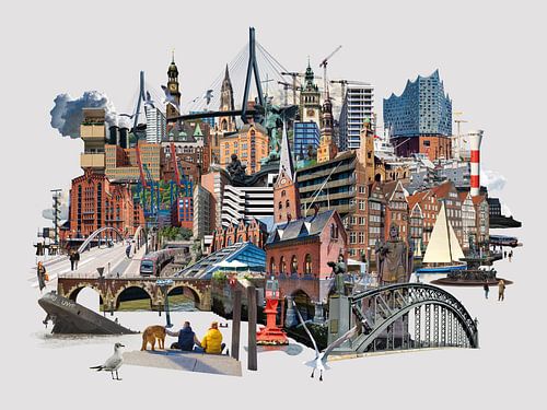 Stadtcollagen - Hamburg Collage
