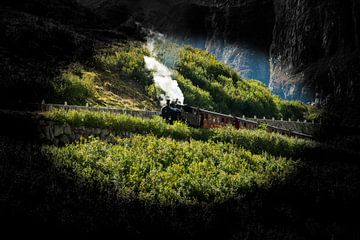 Stoomlocomotief Zwitserland Oberalpenstafel van Gideon Onwezen