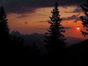 Coucher de soleil dans les Alpes du Lechtal