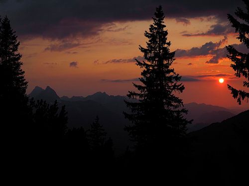 Zonsondergang in de Lechtaler Alpen