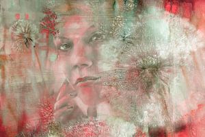 Tenderly - Nora and the dandelions: Variant II in turquoise and red