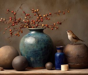 Vase und Beeren