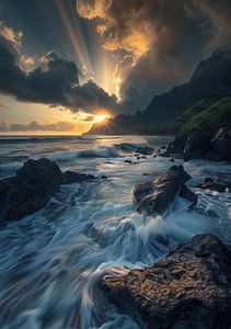 Wellen im Abendlicht