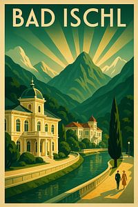 Bad Ischl Art Deco Vintage Reiseplakat