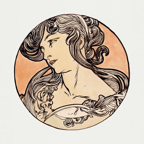 Stained glass window for the façade of the Boutique Fouquet by Alphonse Mucha by Peter Balan