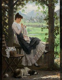 Carl Schweninger, Young Woman Sews by Atelier Liesjes