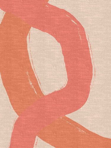 Minimalistische kunst. Abstracte lijnen en vormen in warme kleuren