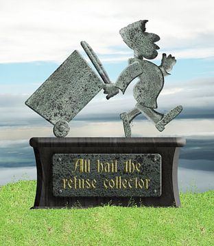 Grüntyers statue - All hail the refuse collector. van Richard Wareham
