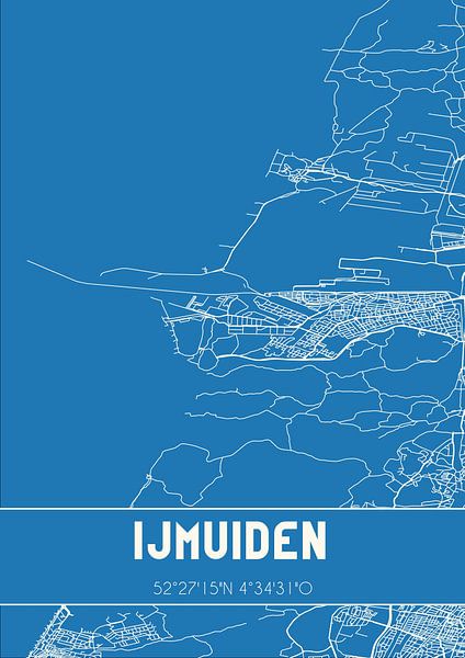 Blueprint | Map | IJmuiden (North Holland) by Prints of Place