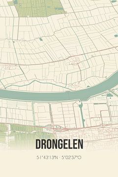 Vintage landkaart van Drongelen (Noord-Brabant) van MijnStadsPoster