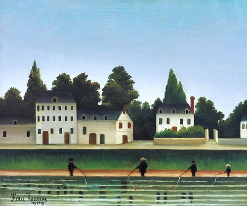 Landschap en vier vissers, Henri Rousseau