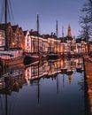 Hoge der A, houseboats, warehouses, canal houses, Groningen by Harmen van der Vaart thumbnail