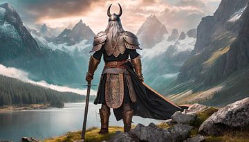 Guerrier viking dans le paysage sur Mustafa Kurnaz