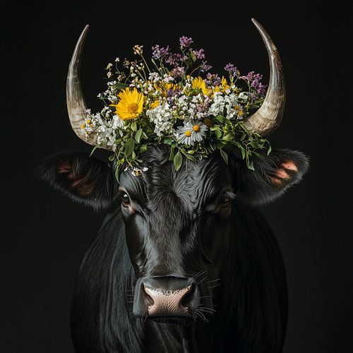 Tierisches Model mit Blumenpracht – ein Hauch von Wildromantik