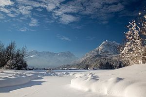 Zugspitzblick im Winter bei Farchant