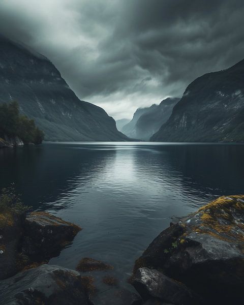 Blick auf den Bergsee von fernlichtsicht