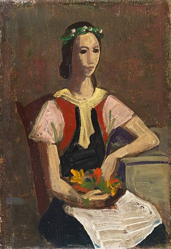 Karl Hofer, Meisje met bloemen, ca. 1937