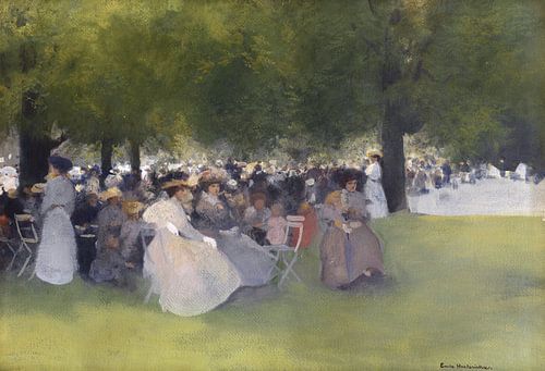 Feest in Ter Kameren, Emile Hoeterickx, waterverf