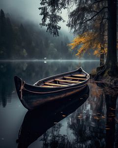 Boot liegt einsam am Ufer