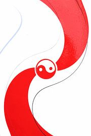 Red white yin yang sign by Bobsphotography