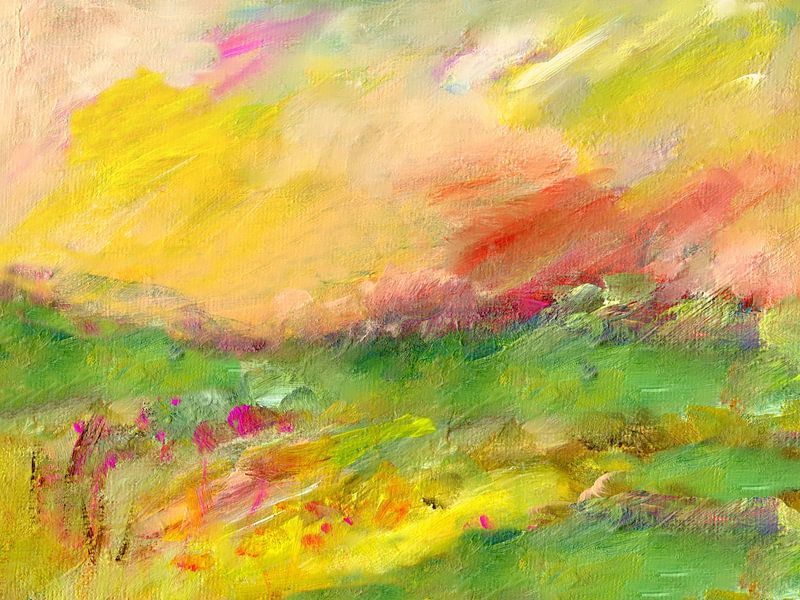 Art pastel 33 - meadow landscape by Claudia Gründler