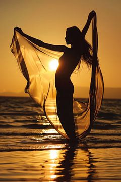 Zonsondergang over het water