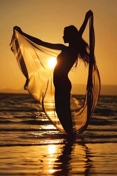 Sonnenuntergang über dem Wasser von Poster Art Shop
