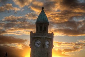 Herbst, Sonnenuntergang, St.-Pauli-Landungsbrücken, Hamburg