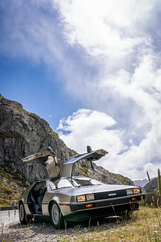 Classic car in the mountains