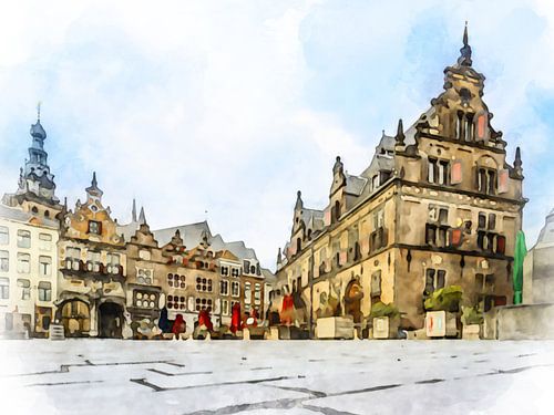 Grote markt, Nijmegen, Gelderland.