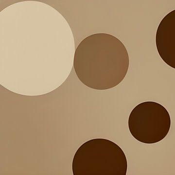 Round shapes game in beige by Lily van Riemsdijk - Art Prints with Color