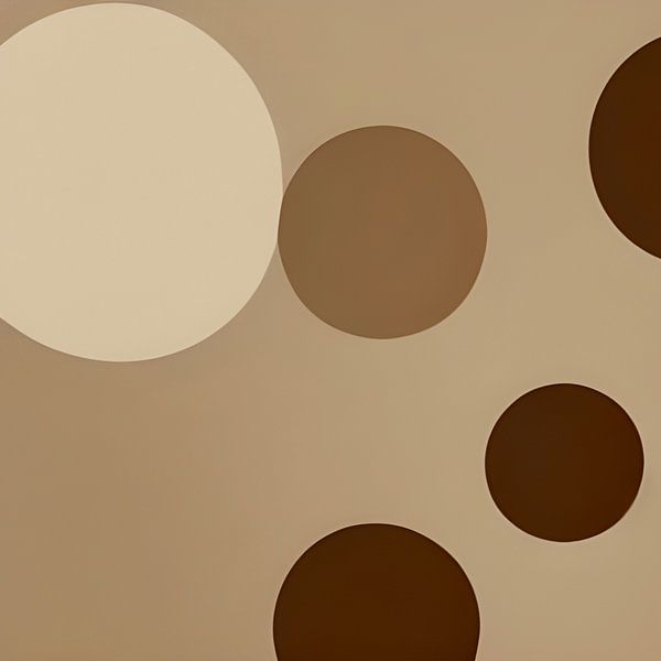 Jeu de formes rondes en beige par Lily van Riemsdijk - Art Prints with Color