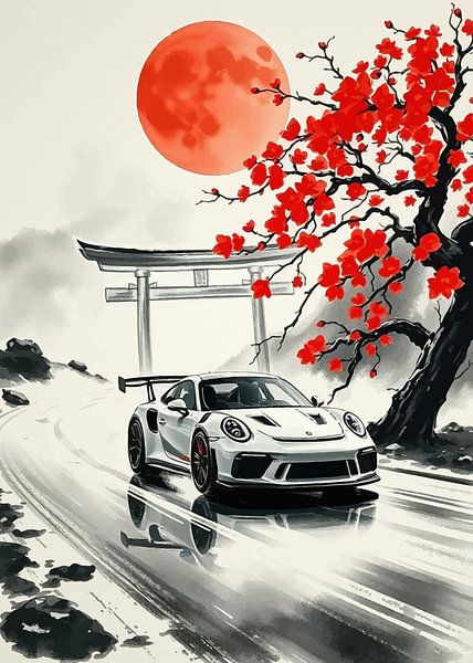 Porsche 911 GT3 RS Rote Sonne und Torii-Tor 2 von MIROKKU