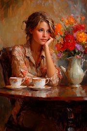 Coffee and flowers by Poster Art Shop