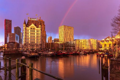 Regenboog boven de Oude Haven