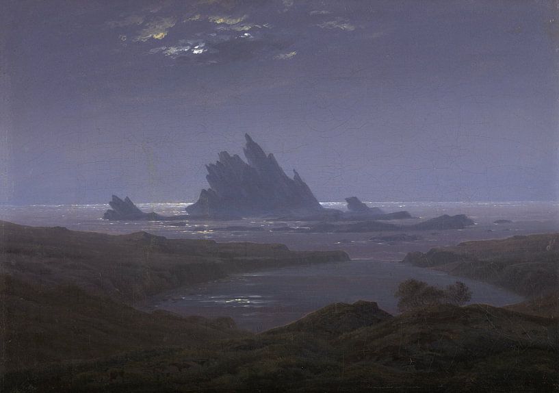 Caspar David Friedrich - Récifs rocheux sur la plage par 1000 Schilderijen
