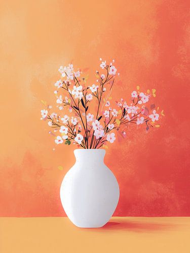 Blossom branches in a vase