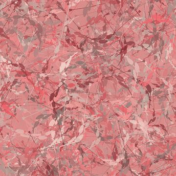 Modernes abstraktes romantisches botanisches . Blumenmuster in Rosa. von Abstrakte minimalistische Kunst