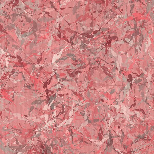 Modern abstract romantic botanical . Flowers pattern in pink. by Abstract Minimalist Art