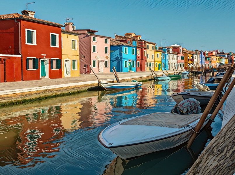 Kleurrijke huizen in Venetië van Conte Monfrey
