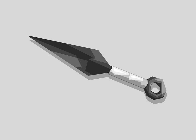Grijze Kunai Ninja Popart van Rizky Dwi Aprianda