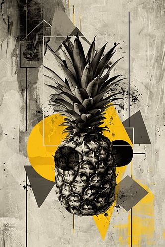 Anana Géométrique - Décoration murale moderne de style pop art