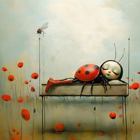 Mariechen in the poppy loft bed by Heike Hultsch