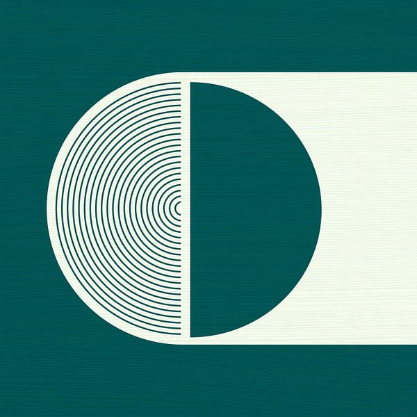 Retro moon teal by Mad Dog Art