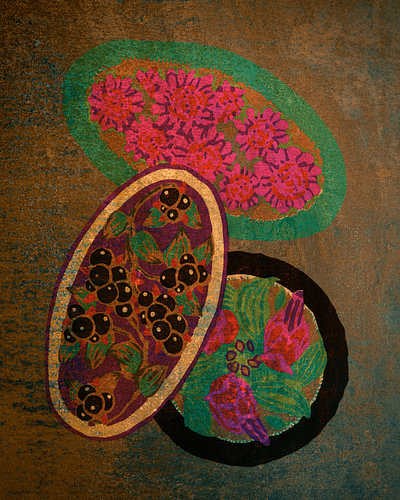 Botanische Ovale und Textur