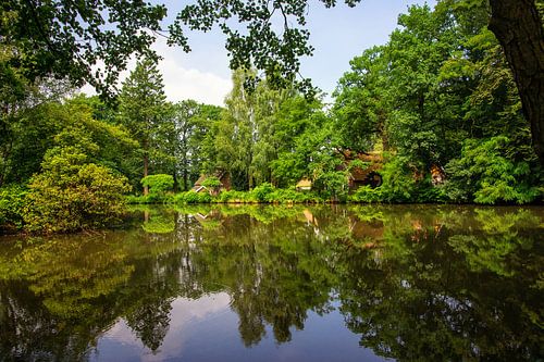 Naturschutzgebiet mit spiegelglatten See.
