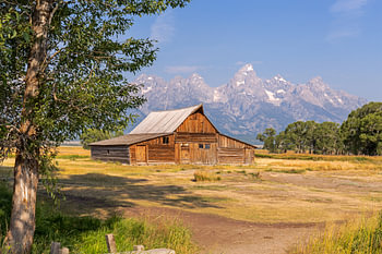 Die Scheune von Mormon Row im Grand-Teton-Nationalpark, Wyoming, USA