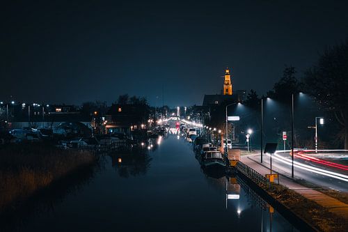 Maassluis the Noordvliet at night