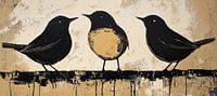 Birds With Yellow Belly | Three Birds on Line